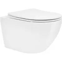 LuxeBath Randloze wandcloset lang 53,5 cm Wit Tornado spoeling met soft-close toiletzitting LuxeBath
