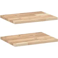 vidaXL Wandschappen 2 st zwevend 60x30x2 cm onbehandeld acaciahout