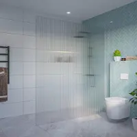 FortiFura Galeria Inloopdouche - ribbel glas - 180x200cm - 8mm - nano - blind inbouw profiel SW797957 SW1102415