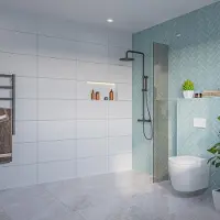 FortiFura Galeria Inloopdouche - rookglas - 30x200cm - 8mm - nano - blind inbouw profiel SW797930 SW1102415