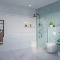 FortiFura Galeria Inloopdouche - helder glas - 60x200cm - 8mm - nano - blind inbouw profiel SW797912 SW1102415