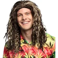 Boland - Pruik Rastafari Bruin - Krullen - Lang - Mannen - Rasta - Rasta - Jungle
