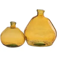 J-Line Vaas Laura amberkleurig glas elegant design 45 cm
