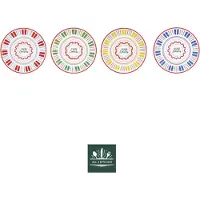 EasyLife set/4 pizza bord 32,5 cm porselein Pizza Lovers