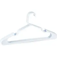 PlasticForte Kledinghangers - 5x stuks - wit- kunststof - 42 x 23 cm - kledingkast/kleerhangers