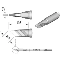 JBC C105212 Soldeerpunt Mesvorm Lengte soldeerpunt: 6 mm Inhoud: 1 stuk(s)