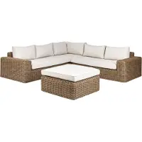 Beliani PALERMO - Loungeset-Bruin-PE rotan