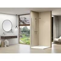 Van Rijn Products ST01500 Inloopdouche 40cm - Geborsteld Koper - Zonder Stabilisatiestang - Veiligheidsglas - Douche, Douchewanden, Inloopdouche, Vaste Wand - 8720297319723
