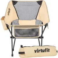 VirtuFit Camping Stoel Compact - Strandstoel - Opvouwbaar - Beige