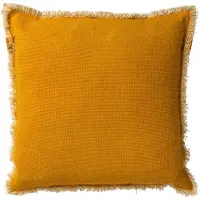 Dutch decor - BURTO - Kussenhoes 45x45 cm - gewassen katoen - Golden Glow - geel