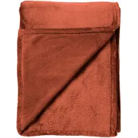 Dutch decor - CHARLIE - Plaid 200x220 cm - extra grote fleece deken - effen kleur - Potters Clay - oranje terra