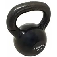 Toorx Kettlebell - Vinyl - Gekleurd 24 kg - Zwart