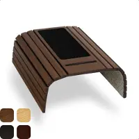 Tuko Armleuning Dienblad - Bruin - Duurzaam bamboe - Flexibel - Anti slip - Telefoonhouder - Beschermende coating - Organizer - Bank - Zetel - Sofa - Banktafel