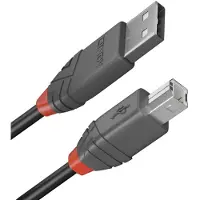 Lindy 36677 USB-kabel USB 2.0 USB-A stekker, USB-B stekker 10.00 m Zwart