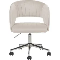 Beliani KATONAH - Bureaustoel - Beige - Fluweel
