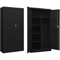 vidaXL Lockerkast 90x40x180 cm staal zwart