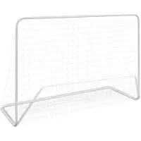 vidaXL But de football avec filet 182x61x122 cm Acier Blanc90684