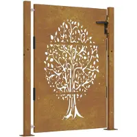 vidaXL Poort 100x125 cm boomontwerp cortenstaal