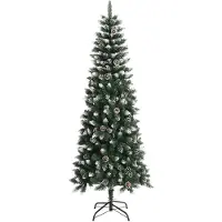 vidaXL Kunstkerstboom met standaard 240 cm PVC groen