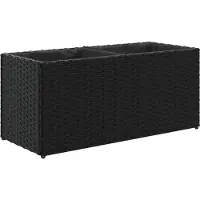 vidaXL - Plantenbak - met - 2 - potten - 72x30x32 - cm - poly - rattan - zwart