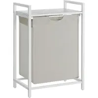 Hoppa! - Wasmand - 1 vak, 1 afneembare zak van Oxford-stof, plank, metalen frame, 65 l, wit