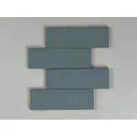 Jabo Kalma wandtegel 19x6cm blauw licht mat