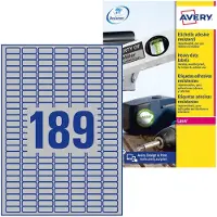 Avery-Zweckform AVERY Inventaris etiketten L6008-20 Permanent klevend A4 Zilver 25,4 x 10 mm 20 Vellen à 189 Etiketten