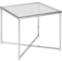 Emob Bijzettafel Caitlynn 50x50cm - doorzichtig tafelblad
