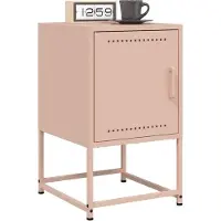 vidaXL Nachtkastjes 2 st 36x39x60,5 cm staal roze