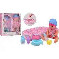 Baby Rose drink- en plaspop 35cm met accessoires, 2 assorti