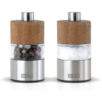 AdHoc Peper- en zoutmolen Acacia David Bruin RVS 6,2 cm (2-delig)