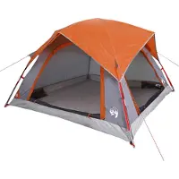 vidaXL Tent 4-persoons waterdicht grijs en oranje