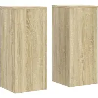 vidaXL Plantenstandaards 2 st 30x30x70 cm bewerkt hout sonoma eiken