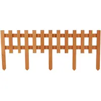 Urban Living borderrand/kantopsluiting met pinnen - 8x - onbehandeld hout - 60 x H25 cm - Tuinhekjes