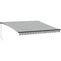 vidaXL Luifel handmatig uittrekbaar 400x300 cm antracietkleurig en wit