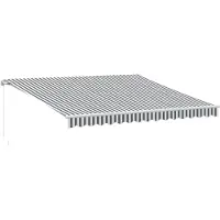 vidaXL Luifel handmatig uittrekbaar 400x350 cm antraciet en wit
