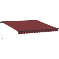 vidaXL Luifel handmatig uittrekbaar 400x300 cm bordeauxrood