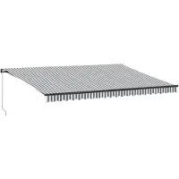 vidaXL Luifel handmatig uittrekbaar 500x300 cm antracietkleurig en wit