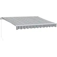 vidaXL Luifel handmatig uittrekbaar en LED 300x250 cm antraciet en wit