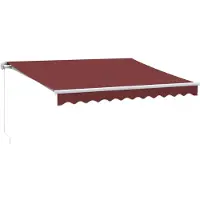 vidaXL Luifel handmatig uittrekbaar 300x250 cm bordeauxrood