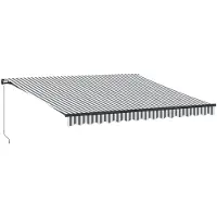 vidaXL Luifel handmatig uittrekbaar 400x350 cm antraciet en wit