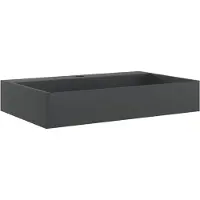vidaXL Wastafel, 60x38x11 cm, mineraalcomposiet/marmercomposiet, matzwart