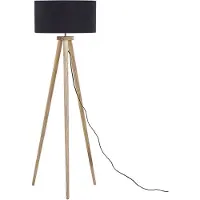 Beliani NITRA - Staande lamp - Zwart - Eikenhout