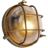 QAZQA Wand- en plafondlamp goud/messing rond IP44 - Noutica