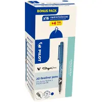 Pilot fineliner V-Sign Pen, doos van 16 + 4 stuks, blauw