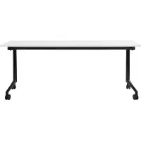 Beliani CAVI - Inklapbaar bureau - Wit/Zwart - 180 x 60 cm - Staal