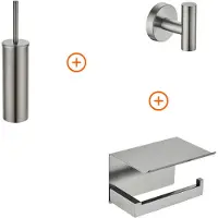 Guido Gusto Toilet accessoires set Gun metal exclusief