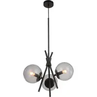 LUCANDE Design hanglamp Sotiana, dimbaar, zwart, Woon-/ Eetkamer, metaal, Design, hanglamp