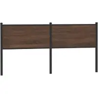 vidaXL Vervangend hoofdbord 160 cm bewerkt hout en staal bruin eikenkleurig
