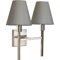 Elstead Lighting LED Wandlamp Lucerne | 2X E14 Max 25W | Brushed Nickel, Grey Shades